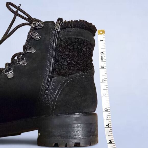 Women's Black Lace-Up Ankle Boots - Picture 7 of 8